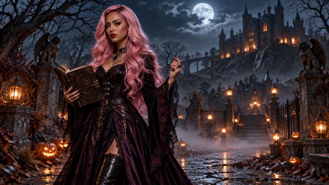 ⁣Woman_casts_spell_outside_manor